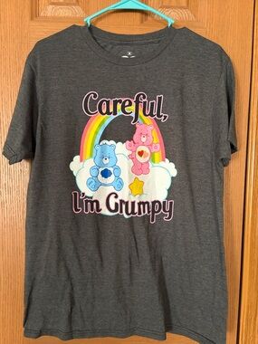 Care Bears Charcoal Tee with Pink & Blue Graphic
